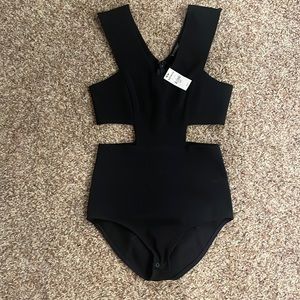 Express size small black bodysuit
